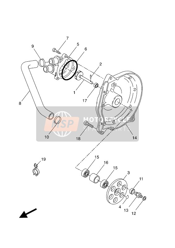 Yamaha NS50N 2016 WASSERPUMPE für ein 2016 Yamaha NS50N